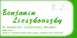 benjamin lieszkovszky business card